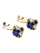 Oro amarillo de 14 quilates Zafiro Pendientes Joyería vintage vec018y